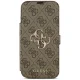 Guess Book 4G Metal Logo atverams vāciņš iPhone 18 Pro Max / 17 Pro Max, brūns