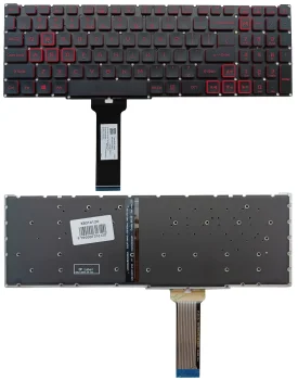 Acer tastatūra Nitro 5 AN515-54 AN515-55 AN715-51 ar sarkanu apgaismojumu
