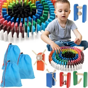 Kruzzel koka domino komplekts ar trasi, 1131 elements