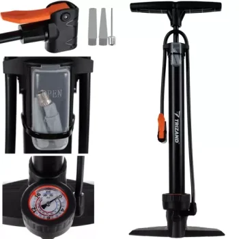 Trizand grīdas pumpis ar manometru 16 bar / 230 PSI, melns
