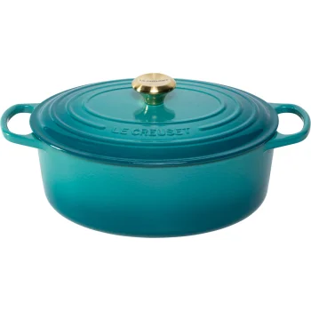 Le Creuset Signature ovāls čuguna sautējamais trauks 31 cm, 6.3 l, Bleu Riviera