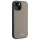 DKNY Grained Metal Logo MagSafe vāciņš iPhone 15 - Bēšs