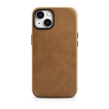 iCarer ādas vāciņš iPhone 14 Plus ar MagSafe Oil Wax WMI14220703-TN, brūns