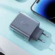 Acefast A45 GaN 65W lādētājs ar 3 pieslēgvietām (1xUSB, 2xUSB-C), pelēks