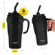 Termokrūze ar salmiņu MOUNTAIN GOAT 650 ml, melna