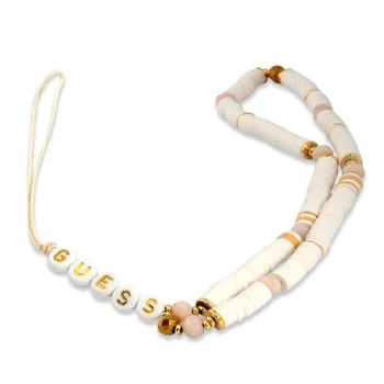 Guess Heishi Beads Phone Strap - Balta tālruņa siksniņa
