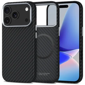 Tech-Protect iPhone 17 Pro Max vāciņš Ion Carbon MagSafe, pelēks/melns