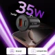 Tech-Protect CC02 autolādētājs 35W, USB-C / USB-A, melns
