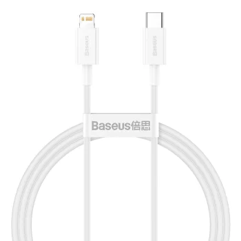 Baseus Superior Series Cable USB Type C to Apple iPhone Lightning, 20W, PD, 1m, White | Lādētājvads Datu Pārraides...