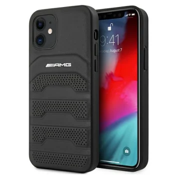 Mercedes-AMG iPhone 12 mini vāciņš Debossed Lines, melns