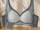 Sieviešu sporta krūšturis ar push-up efektu, bezvīļu, pelēks, 2XL