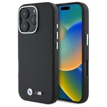 BMW M Smooth Full Wrapped Metal MagSafe vāciņš iPhone 16 Pro Max, melns