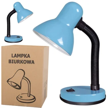 Regulējama galda lampa ar lokanu kātu, E27, 40W, zila