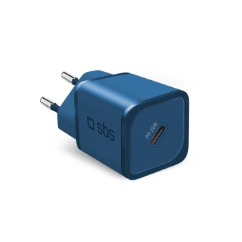 SBS TETRGAN1C20B 20W GaN tīkla lādētājs ar Power Delivery, zils