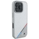 BMW M Carbon Tricolor Line MagSafe telefona vāciņš priekš iPhone 16 Pro, pelēks