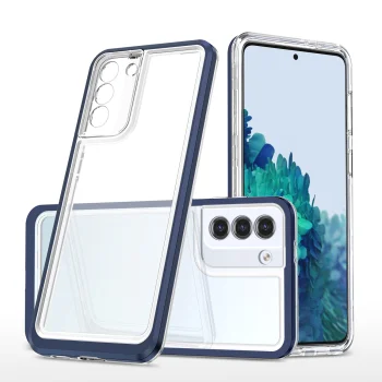 Hybrid Armor Samsung Galaxy S23 vāciņš Clear 3in1, caurspīdīgs ar zilu rāmi
