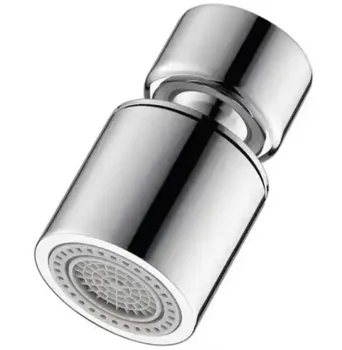 Grozāms Ūdens Aerators ar Dubulto Strūklu uz Šarnīra Jaucējkrāna Uzgalis, Sudrabs | Dual Swivel Faucet Aerator...