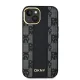 Dkny iPhone 15 / 14 / 13 vāciņš Leather Checkered Mono Pattern MagSafe, melns