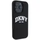 DKNY iPhone 16 Pro Max vāciņš Silicone White Printed Logo MagSafe, melns