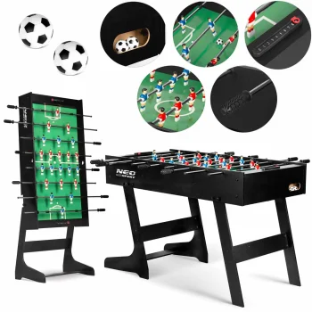 Neo-Sport NS-803 Saliekams Galda Futbols 121x61x80cm, Melns