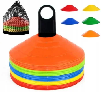 4FIZJO Plastmasas Sporta Konusi Riņķi Treniņiem, 50 gb. komplekts, Daudzkrāsaini | Plastic Sports Training Cones