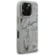 Karl Lagerfeld Grained Pattern & Logo MagSafe vāciņš iPhone 16 Pro Max - Pelēks