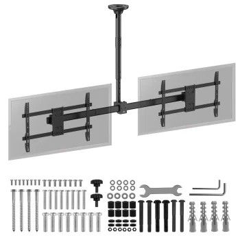 Maclean MC-111 B griestu stiprinājums diviem televizoriem, 34-60", 2x40kg, melns