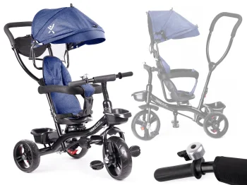 Bērnu Trīsriteņu Ratiņi Ritenis TRIKE FIX LITE, Zils | Kids Baby Bike Tricycle Stroller Buggy