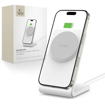 Tech-Protect QI15W-A38 MagSafe bezvadu lādētājs, balts