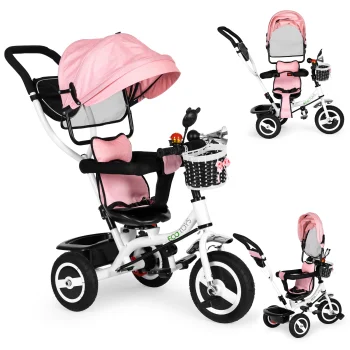 Ecotoys JM-066-9L PINK bērnu trīsritenis, rozā