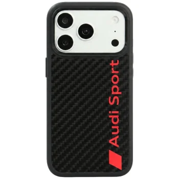 Audi R8 Carbon Fiber MagSafe vāciņš iPhone 18 Pro / 17 Pro, melns