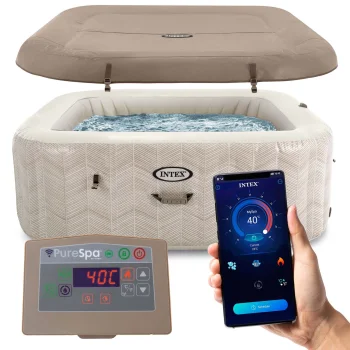 Intex 28446 PureSpa piepūšamais džakuzi 4 personām, 175x71 cm, bēšs