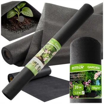 Biezs melns agroplēves segums pret nezālēm 50g/m² 1x20m