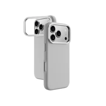 AmazingThing Glamour vāciņš iPhone 17 Pro Max ar statīvu, MagSafe, pelēks