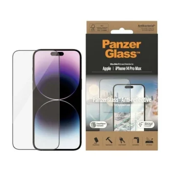 PanzerGlass Ultra-Wide Fit antibakteriāls rūdīts stikls ar atspīduma filtru un pozicionēšanas ierīci iPhone 14...