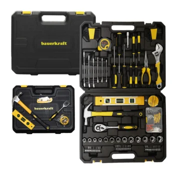 Bauerkraft H-075 instrumentu komplekts koferī, 140 gab., melns