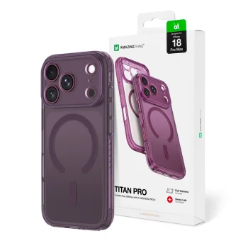 AmazingThing Titan Pro Lens vāciņš iPhone 18 Pro Max ar MagSafe, violets
