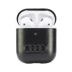 Audi Leather Big Logo maciņš AirPods 1 / 2 austiņām, Melns