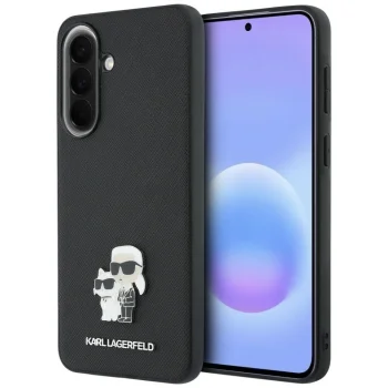 Karl Lagerfeld Saffiano w/ K&C Metal Logo vāciņš Samsung Galaxy A57 5G, melns
