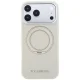 Karl Lagerfeld Ring Stand 360 Saffiano Classic Logo MagSafe vāciņš iPhone 18 Pro Max / 17 Pro Max, bēšs