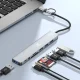 USB centrmezgls 8-in-1 Wozinsky WAH-81 ar USB-C, USB 3.0, karšu lasītāju un 3.5 mm ligzdu, pelēks