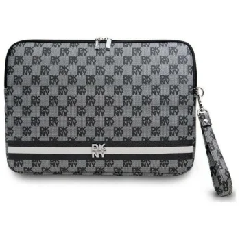 DKNY Checkered Pattern Printed Stripes klēpjdatora maciņš līdz 16", Black