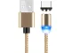 Magnētiskais uzlādes kabelis 3-in-1 (Micro USB, Type-C, Lightning), 1m, zelta