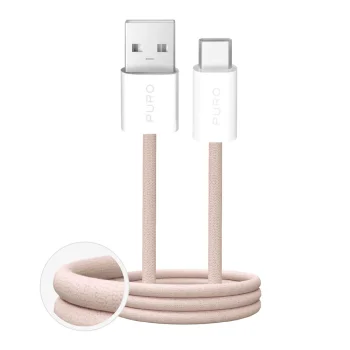 Puro Fabrik pīts USB-A - USB-C kabelis 10W 1,5m, bēšs