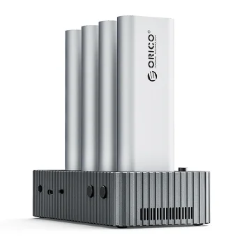 Orico IT48N-C 4 disku dokstacija ar M.2 NVME klonēšanas funkciju, pelēka