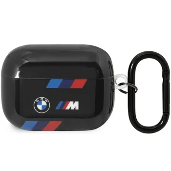 BMW AirPods Pro 2 maciņš Tricolor Stripes, melns