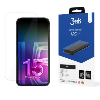 Apple iPhone 15 Plus 6.7'' Aizsargplēve uz Visu Ekrānu | 3MK ARC+ Protective Film Rounded Fullscreen Protector