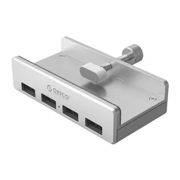 Orico MH4PU USB centrmezgls ar stiprinājuma skavu 4x USB-A 3.0, sudraba