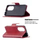 Huawei P50 Leather Stand Book Case Cover with Card Slots, Red | Telefona Vāciņš Maciņš Apvalks Grāmatiņa