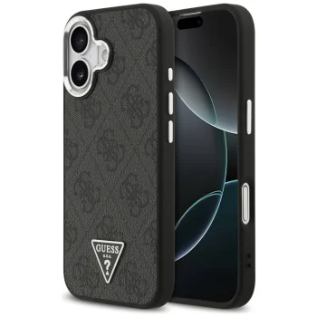 Guess vāciņš iPhone 17 MagSafe 4G PU Leather ar kameras rāmi, melns